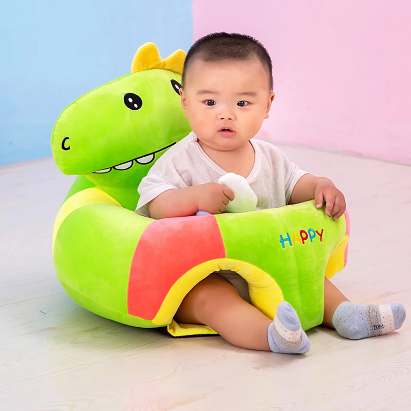 

Baby Sofa Infant Support Seat Soft Animal Shaped Learn Sit Chair With Plush Baby Bottles For Babies From 1 To 3 Years Old