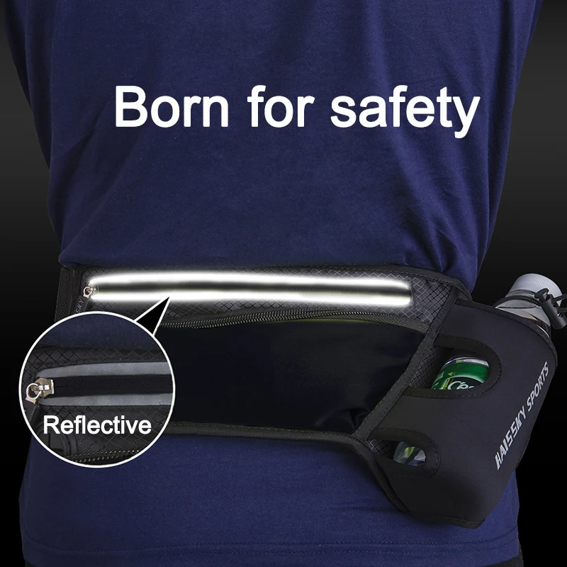 HAISSKY Running Waist bag Sports Gym Bag Men's Women's Belt Pack For Phone Unisex Trail Run Jogging Fitness Pack Water Bottle