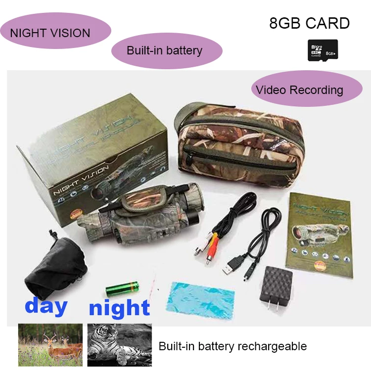 P15S Night Vision Monocular Camouflage color Infrared Camera 300M Digital Scope with battery Take Photos and Video