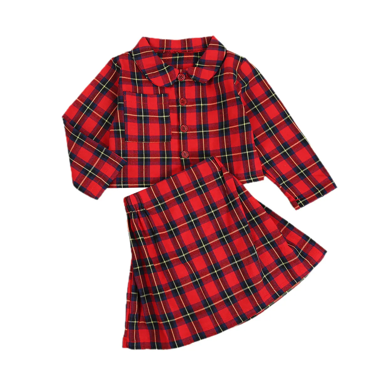 Осень 2020 детская одежда для маленьких девочек пальто с длинным рукавом + юбка