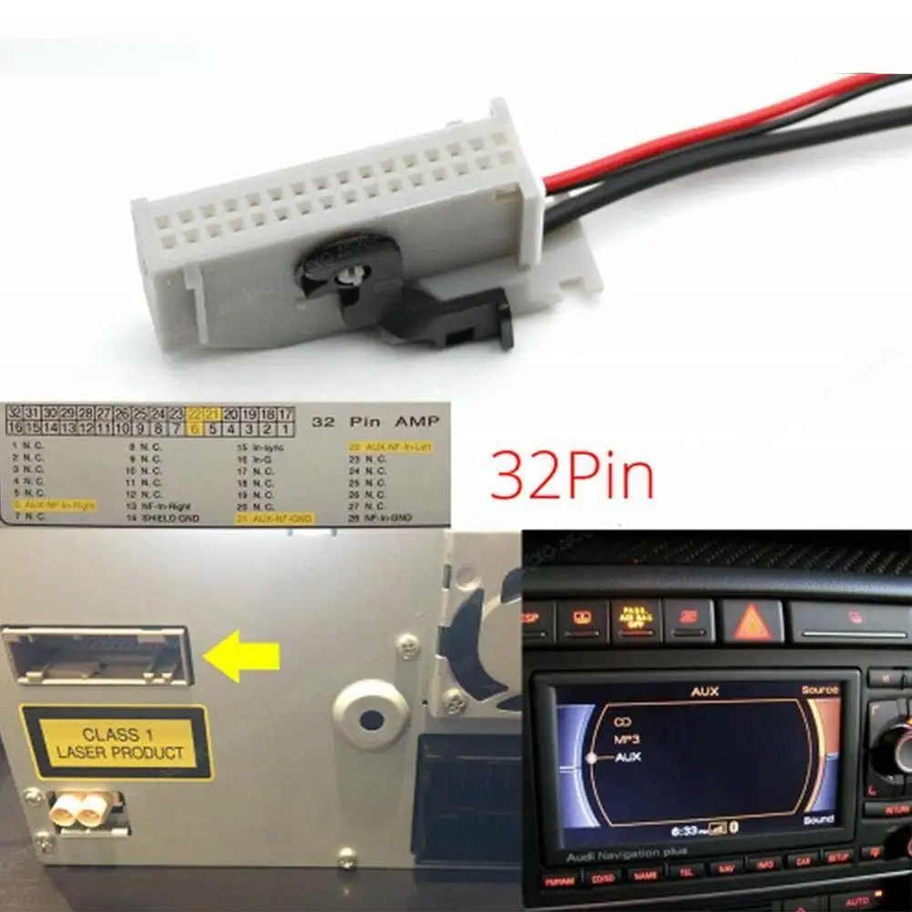 

Car Bluetooth 5.0 Module Wireless Audio Input For Audi RNS-E Stereo Adapter AUX A4 TT Navigation A8 Radio 32Pin A3 R8 G3G5