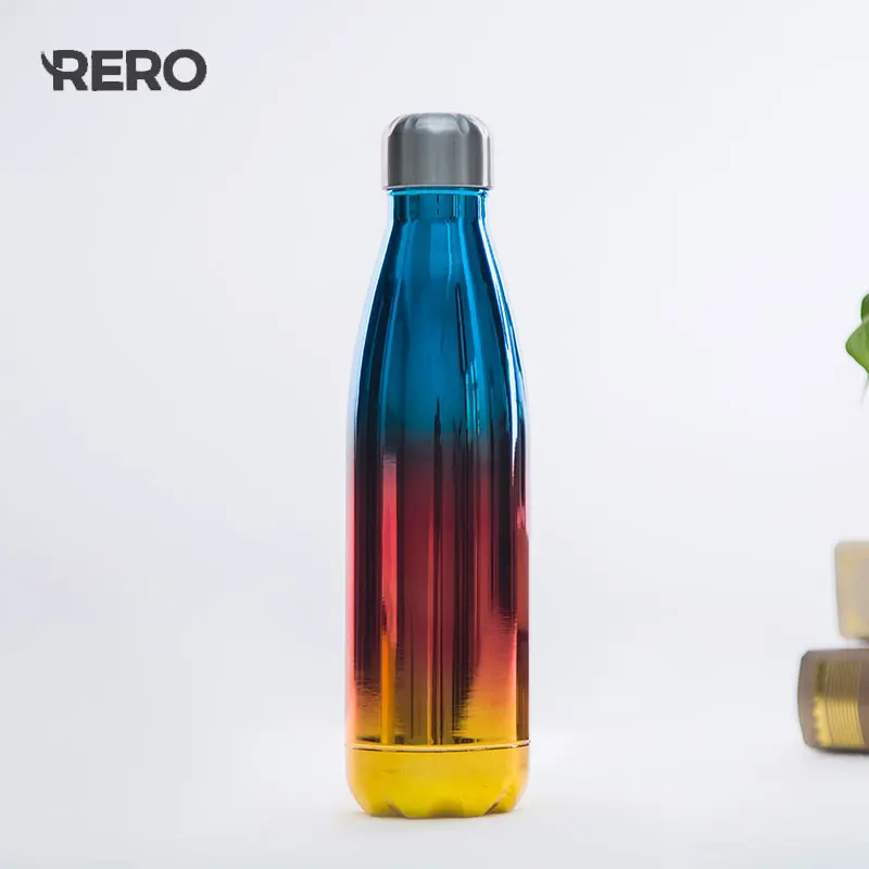 RERO небьющаяся Термос вакуумная двухслойная Изолированная бутылка 500 мл, Спортивная бутылка для воды из нержавеющей стали, вакуумная колба бутылка - Цвет: Многоцветный