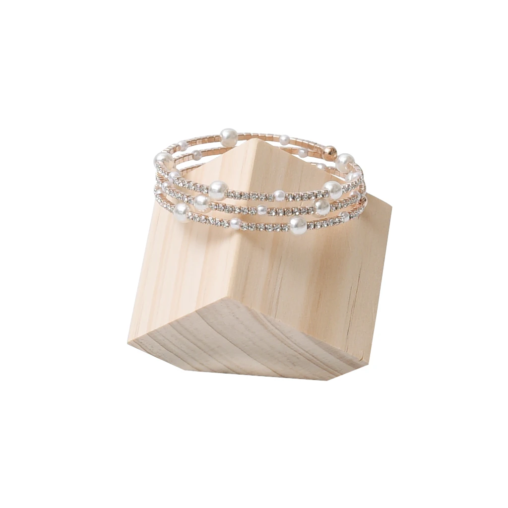 Неокрашенный деревянный браслет кольцо часы держатель для ювелирных изделий