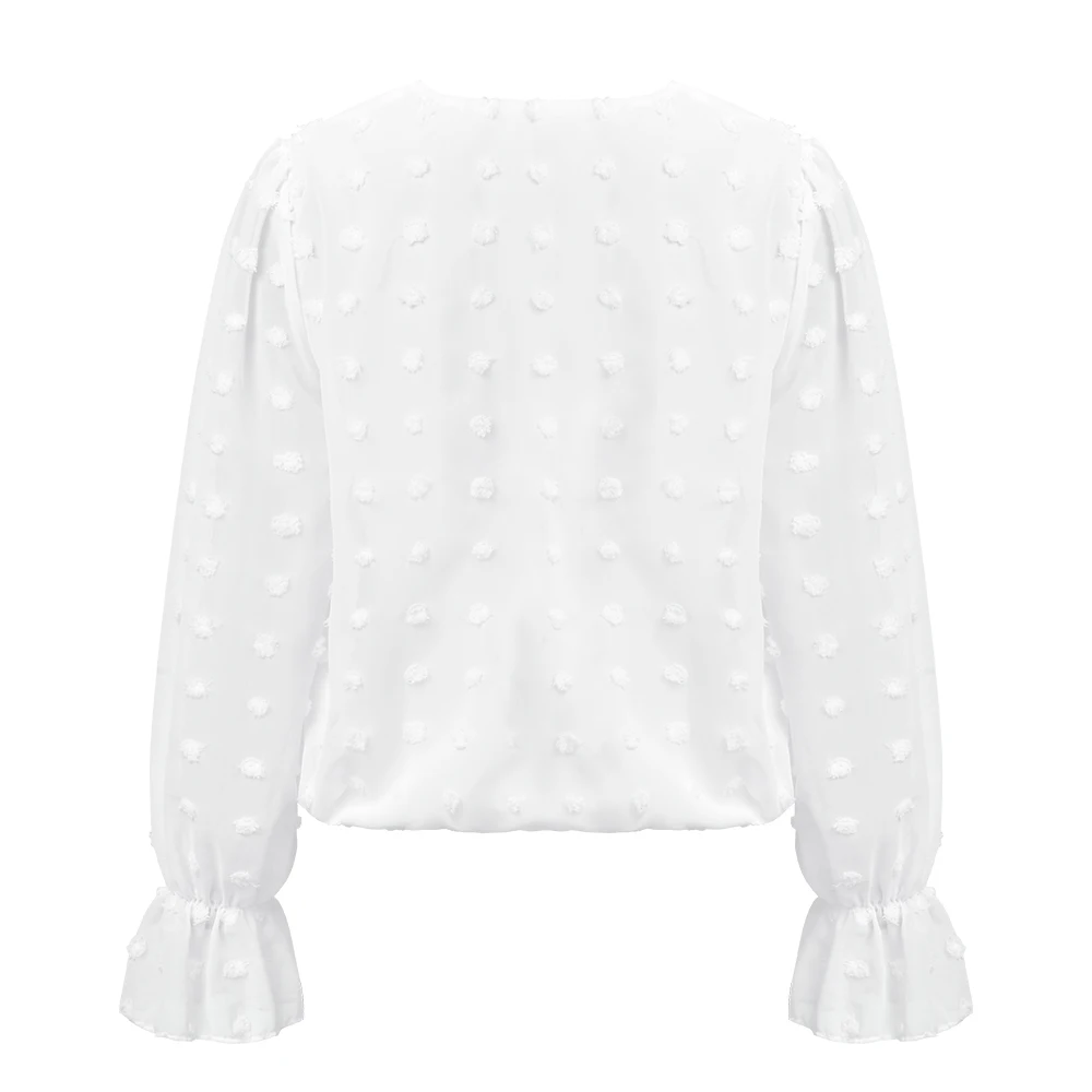 Распродажа Женский Топ с глубоким V образным вырезом белая жаккардовая Модная