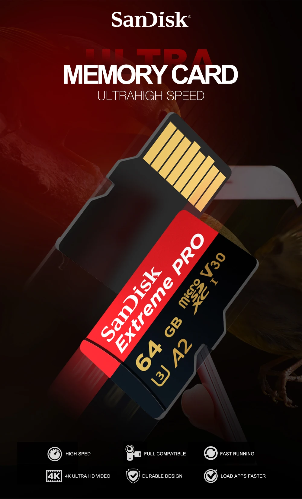 sandisk extreme pro ultra memory card 128gb 64gb 32gb micro sd 256gb 400gb 32 64 128 gb flash sd card sdtf microsd u1u3 4k free global shipping