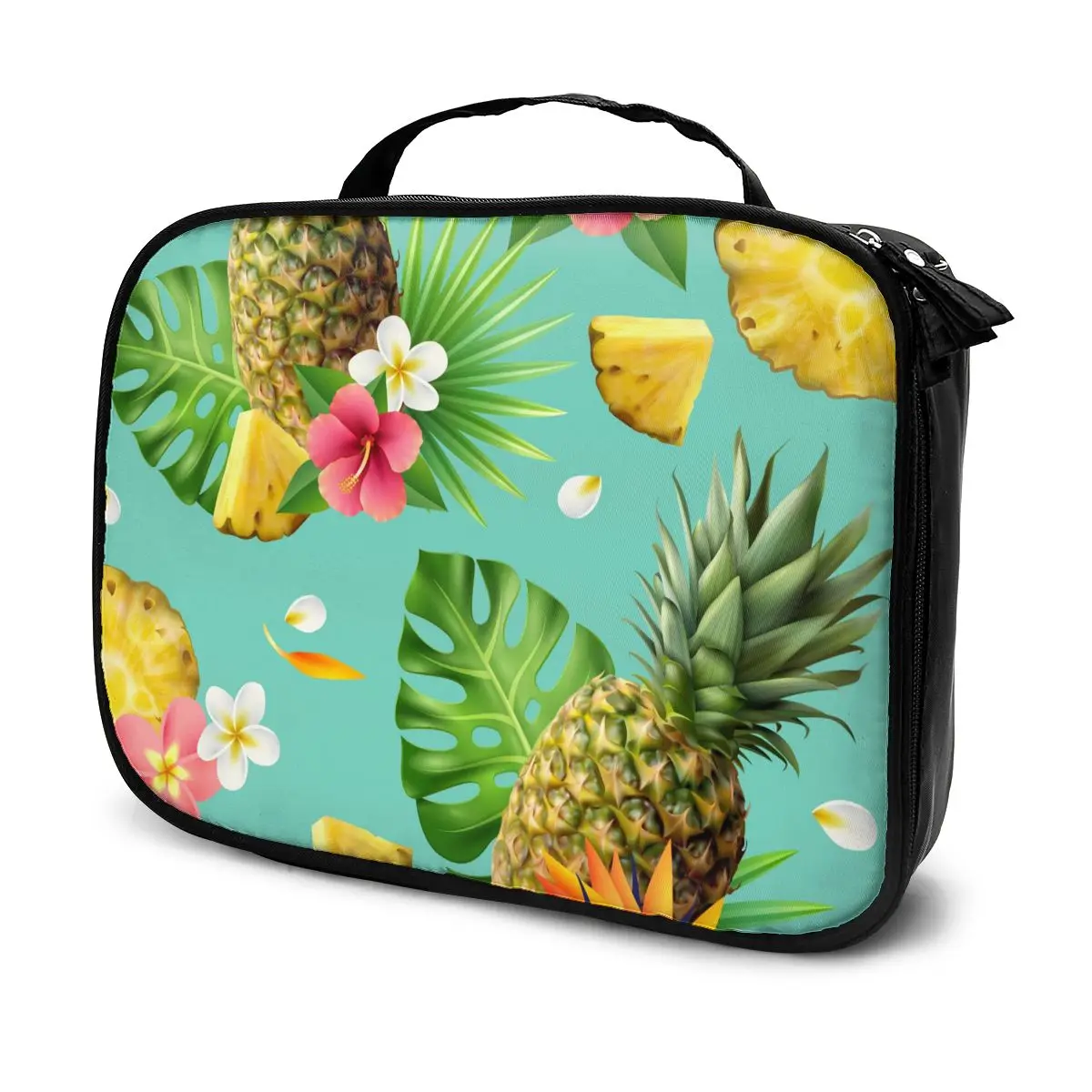 

Girl Makeup Bag Realistic Pineapple Fruit Women Cosmetic Bag Toiletries Organizer Waterproof Female Storage Bag Make up Cases