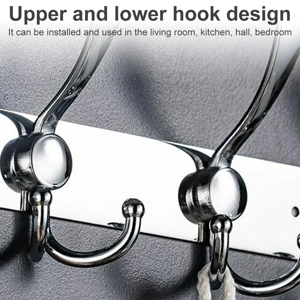 

2 Pcs Towel Coat Hook Stainless Steel Clothes Door Hooks Home Bathroom Hanger Robe Bags Hats Holder Wall Kitchen Storage Shelf