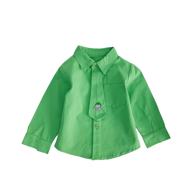 Осенняя рубашка для мальчиков и девочек WLG белая серая желтая оранжевая с