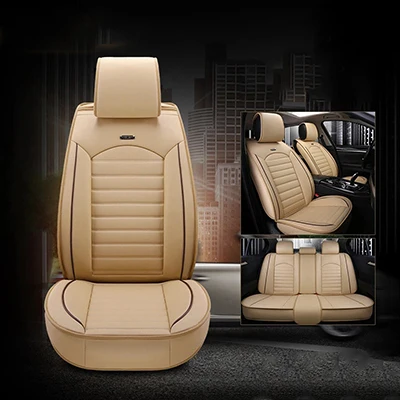 Beige ZRCGL Универсальный Flx автомобильные чехлы для сидений для Ssangyong все модели Rexton Korando Rodius ActYon kyron автостайлинг аксессуары - Название цвета: Beige