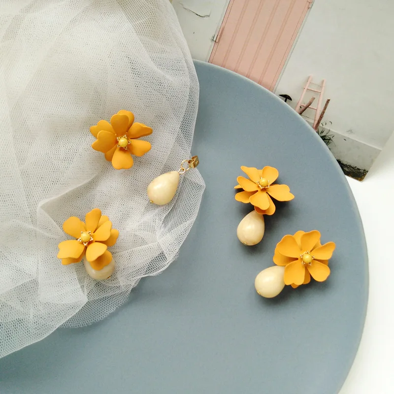Новые модные ювелирные изделия милые серьги в форме цветка маленькие свежие