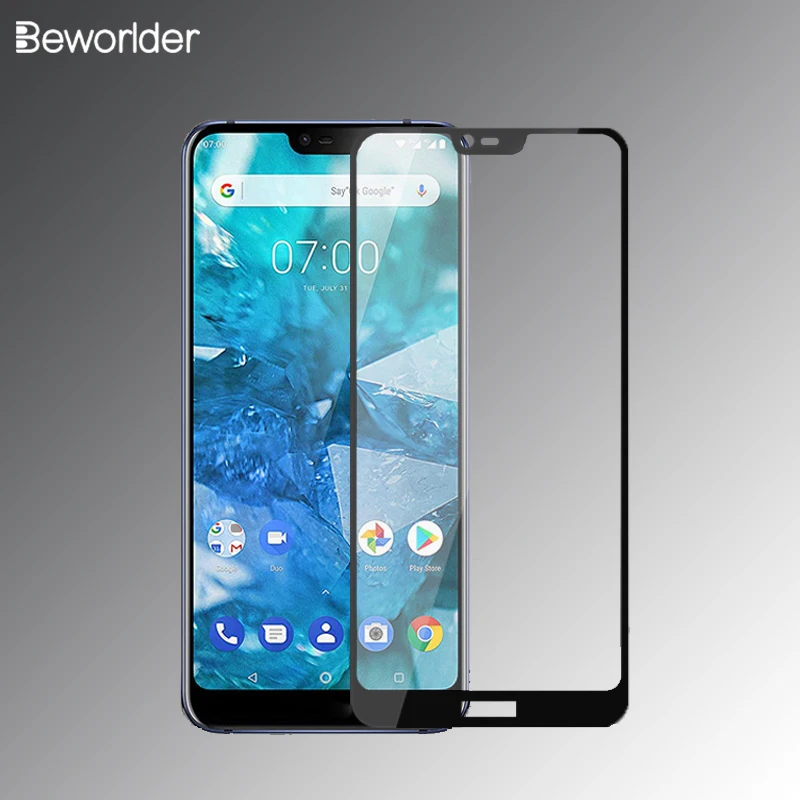 Закаленное стекло для Nokia 7 Защитная пленка экрана 1 Plus X7 полное покрытие цветная