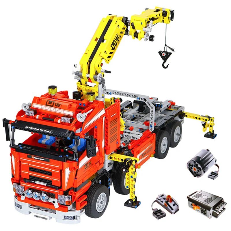20013 with motor DHL техники автомобиль 20004 20005 20006 20007 20008 20086 20087 20011 20010 20015 20056 20076 20013 модель конструкторных блоков, Детские кубики, игрушки - Цвет: 20013 with motor
