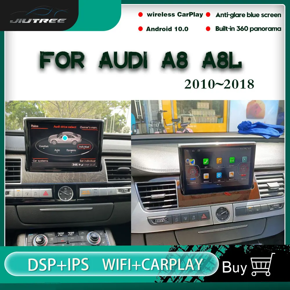 Автомагнитола на Android 10 мультимедийный плеер рекордер для Audi A8 A8L 2010 ~ 2018 GPS радио