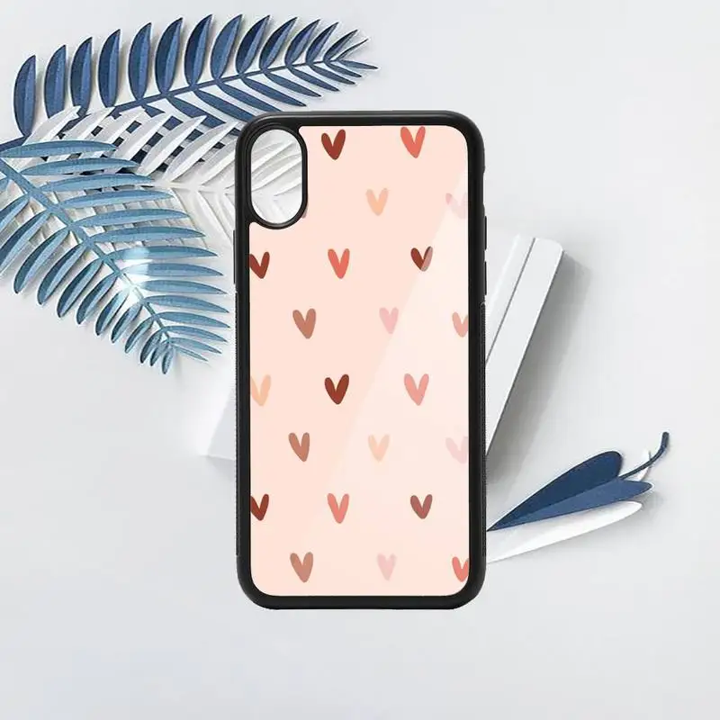 

Cute Love Heart pink Phone Case PC for iPhone 11 12 pro XS MAX 8 7 6 6S Plus X 5S SE 2020 XR