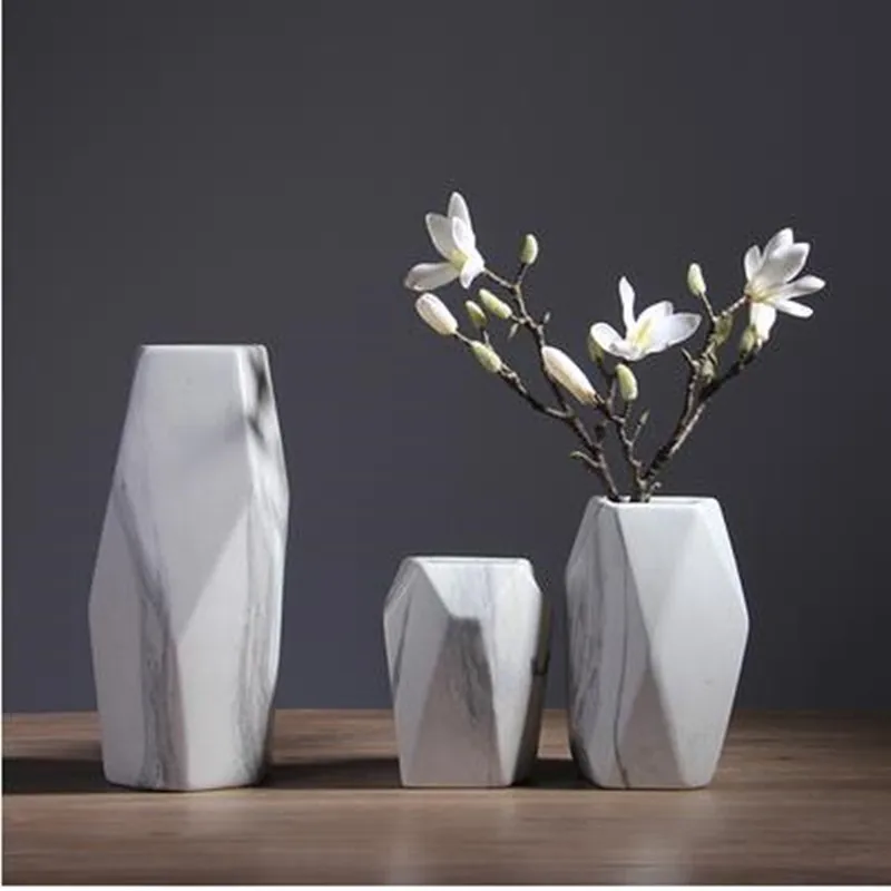 

Nordic marble pattern ceramic vase crafts, home office desktop decorations gifts, creative porcelain art,