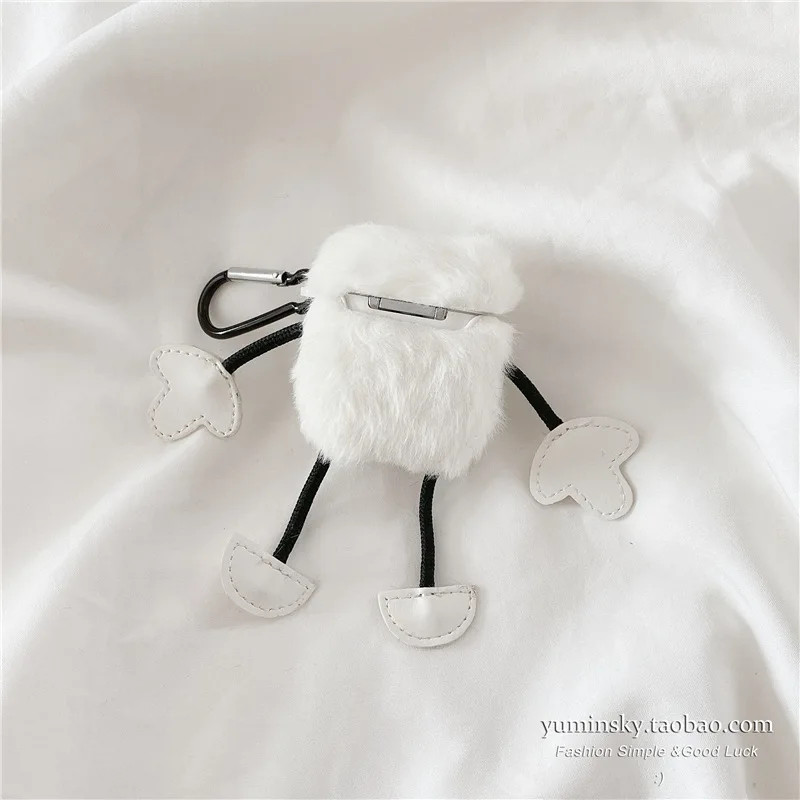 

New 2021 Earphone accessories make cute briquettes plush wireless bluetooth earphone protective cover for AirPods 3 2 1