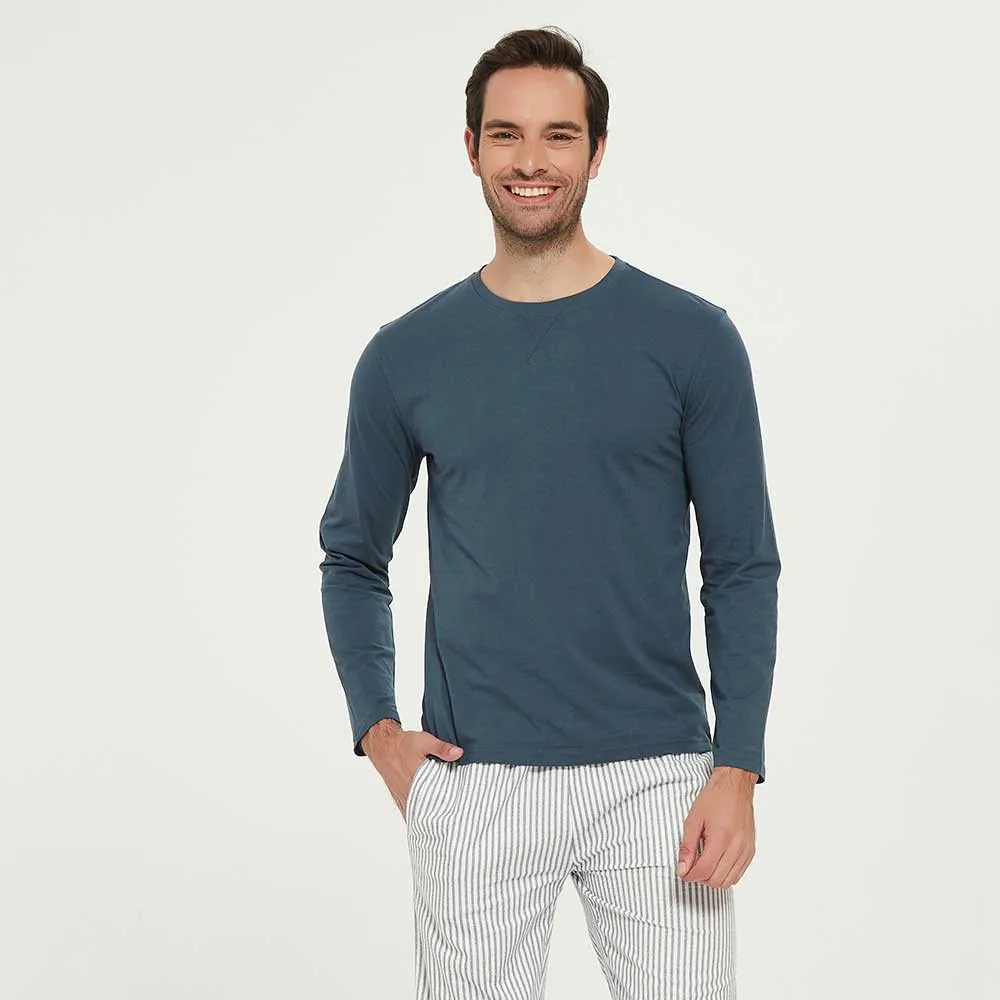 

men's flannel pajamas 100% cotton long sleeve and long pants-men's winter pajamas
