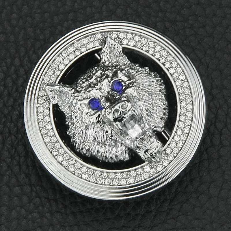 

New Alloy with Diamond Set Smooth Buckle Wolfhead Men's Belt Buckle Leisure Plate Buckle Luxury Designer Men