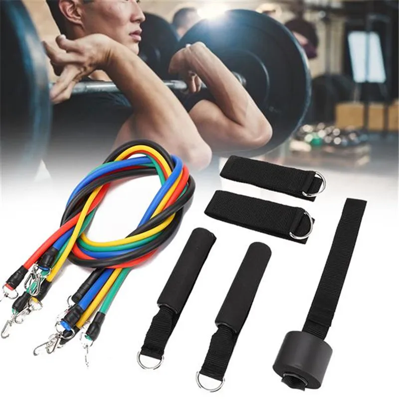 11 шт./компл. латекс трубы Эспандеры домашний тренажерный зал силовых тренировок