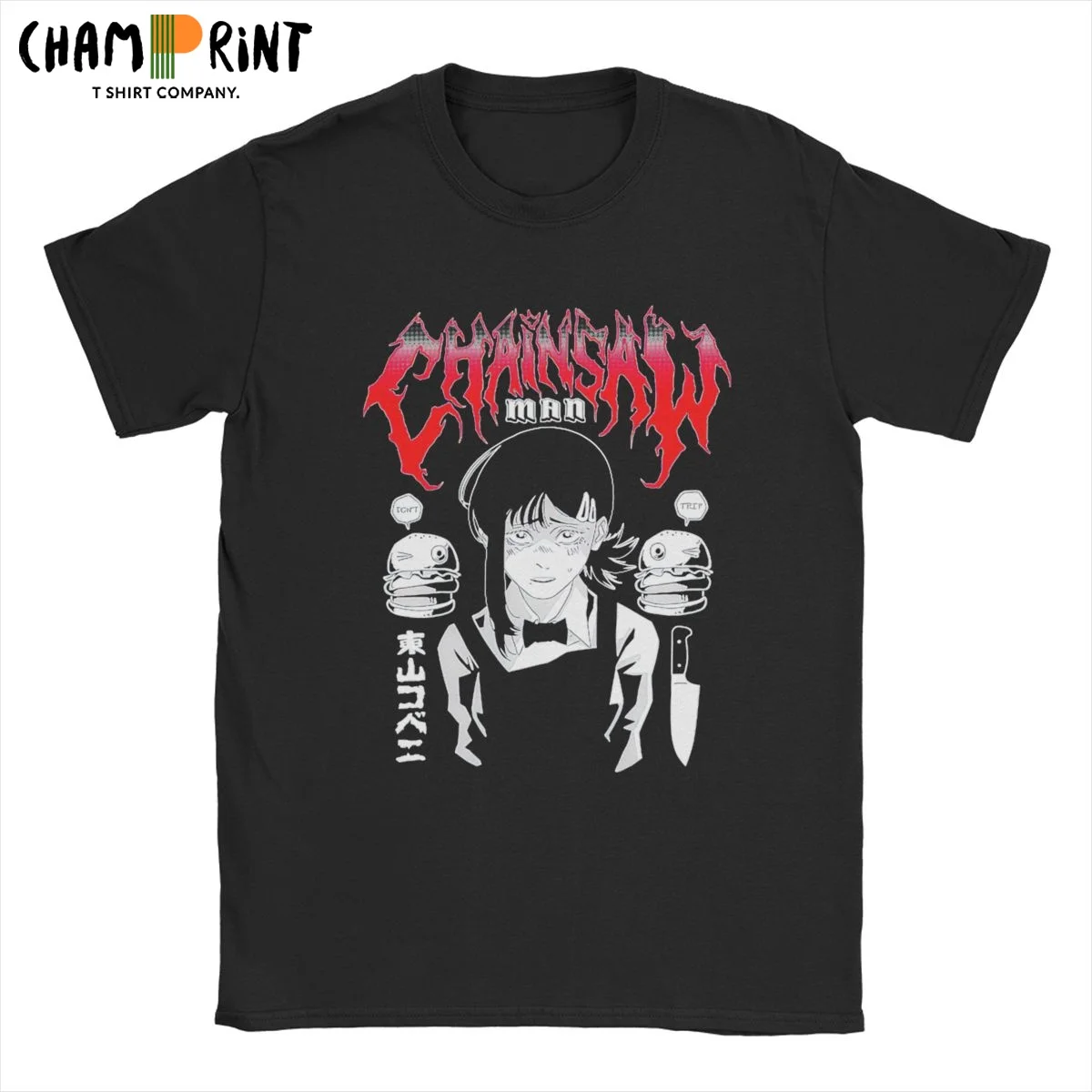 

Chainsaw Man Pochita Makima T Shirt for Men Pure Cotton Humorous T-Shirt Crew Neck Tee Shirt Short Sleeve Clothes Printed