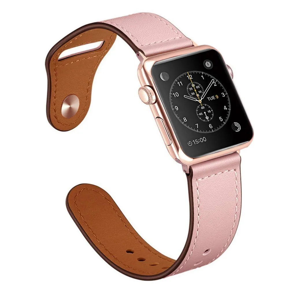 Ремешок для часов из натуральной кожи apple watch band 44 мм 42 38 40 iwatch series 5 4 3 2 1 браслет