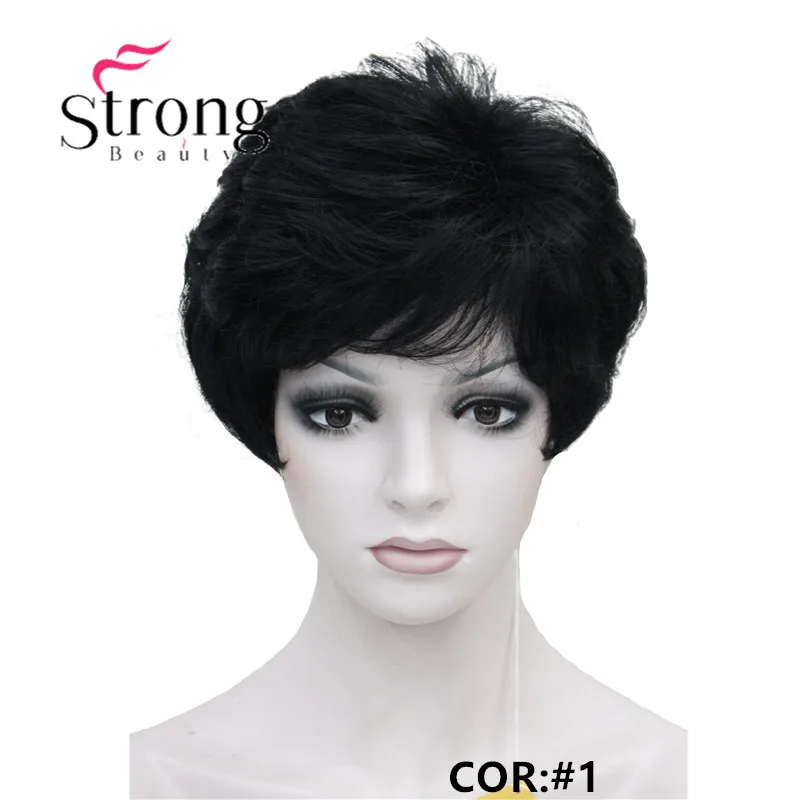 StrongBeauty женские парики пушистые естественные кудрявые короткие синтетические волосы Полный парик 11 цветов