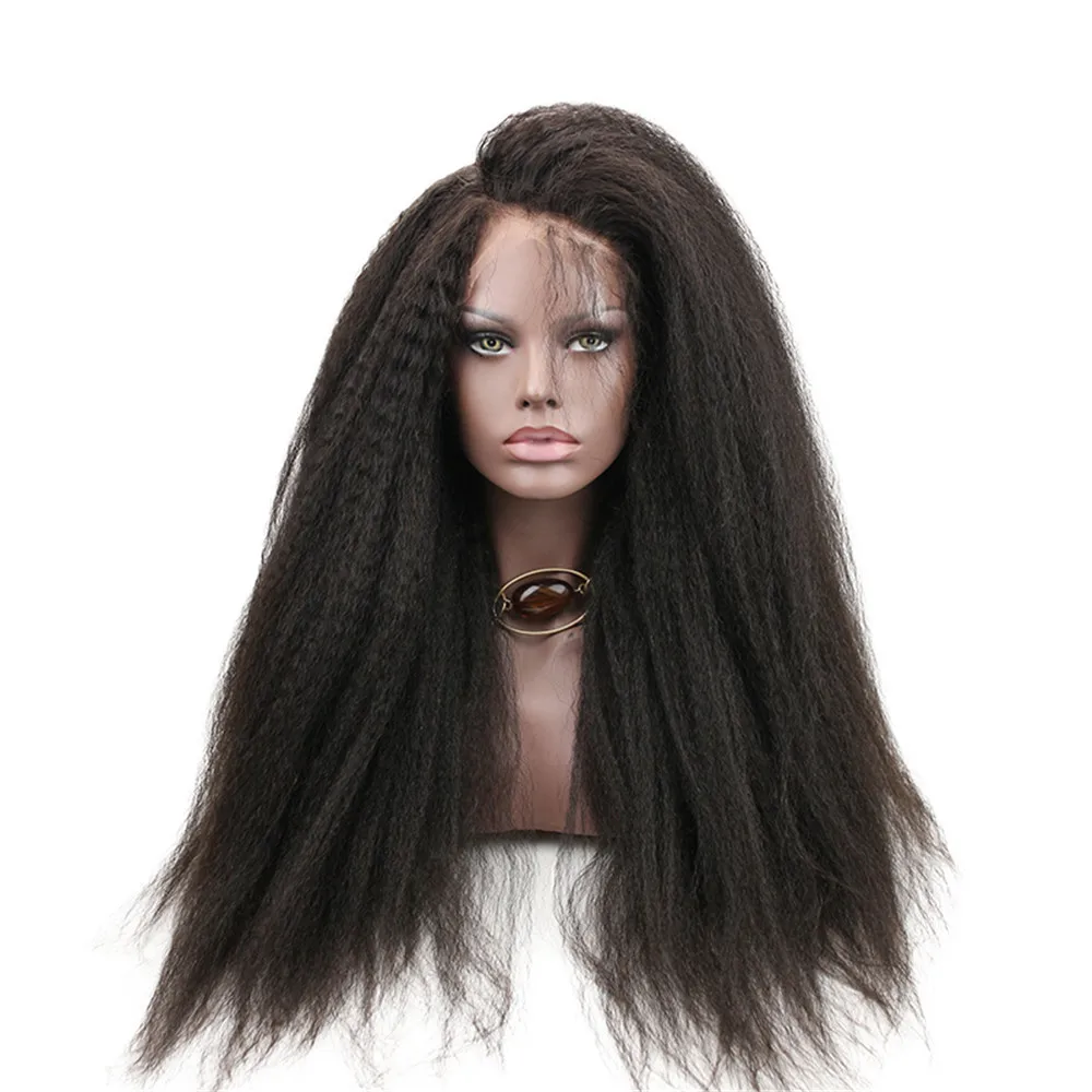 Eseewigs 180 Density Italian Yaki Straight Lace Frontal Wigs Black Women Remy Human Hair wig With Baby