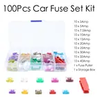 100 шт., набор предохранителей для автомобиля, грузовика