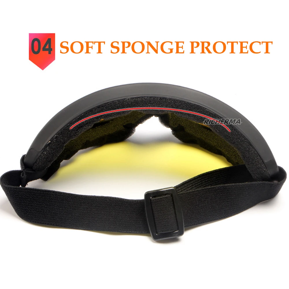 Очки мотоциклетные прозрачные с защитой от УФ излучения и пыли|Мотоциклетные