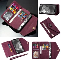 luxury leather wallet zipper flip multi card slot wallet for redmi k30redmi k30 pro leather shell phone bag case cover
