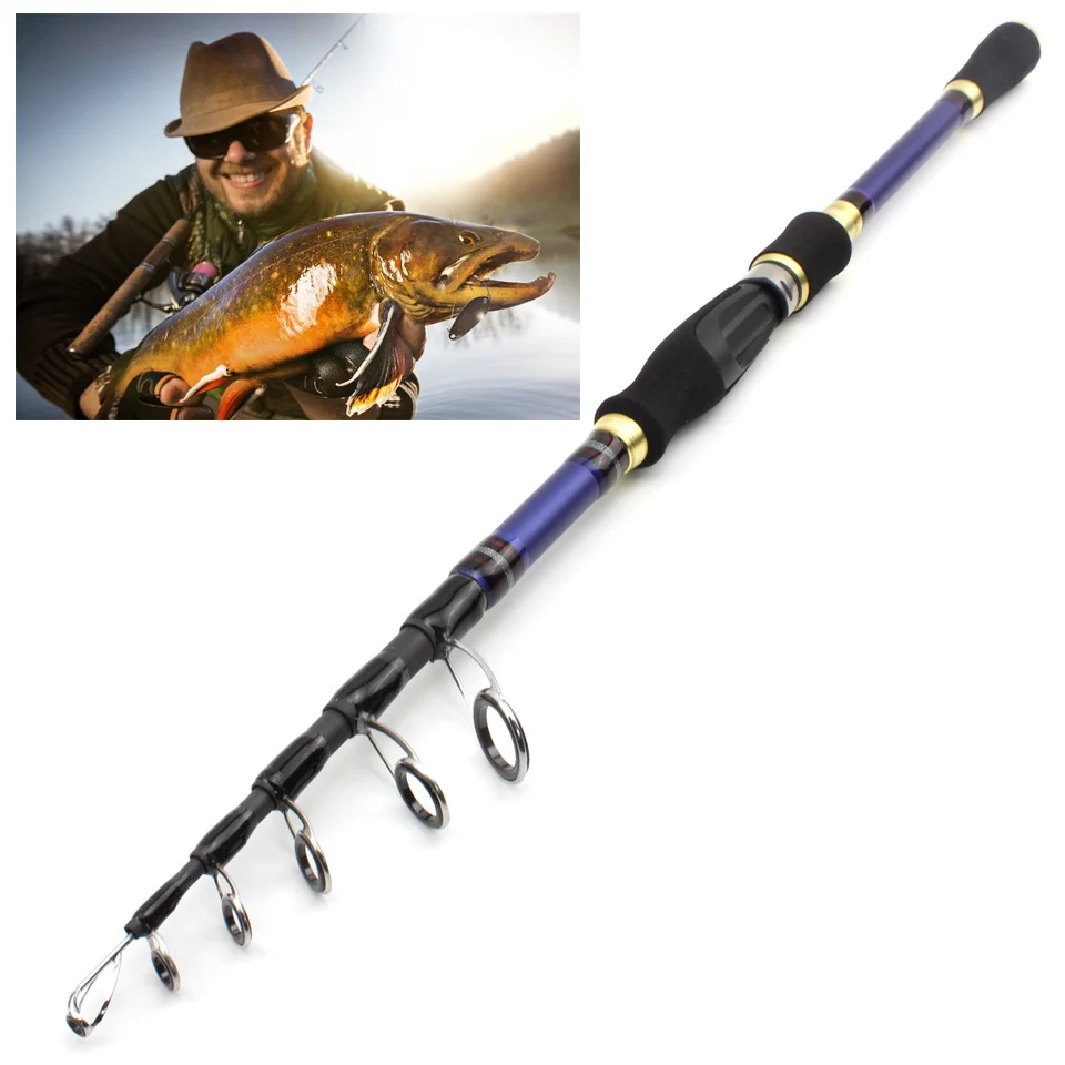 

New Telescopic Fishing Rod Carbon Fiber Ultralight Feeder Spinning Casting Lure Weight 7-28g 1.8-2.7M Fishing Tackle Pole