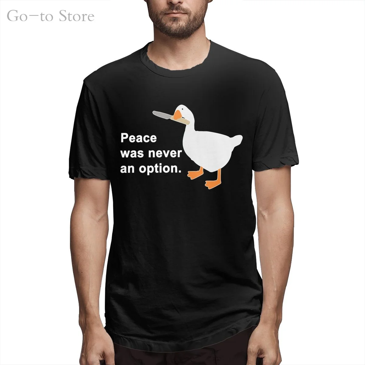 

Peace Was Never An Option Goose Cool And Funny Short Sleeved Casual Fashion Cotton T-shirt Tee Shirts