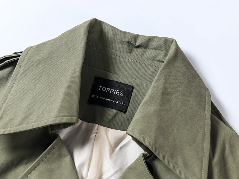Toppies весной тренч женский длинный двубортный приталенный тренчкот модная