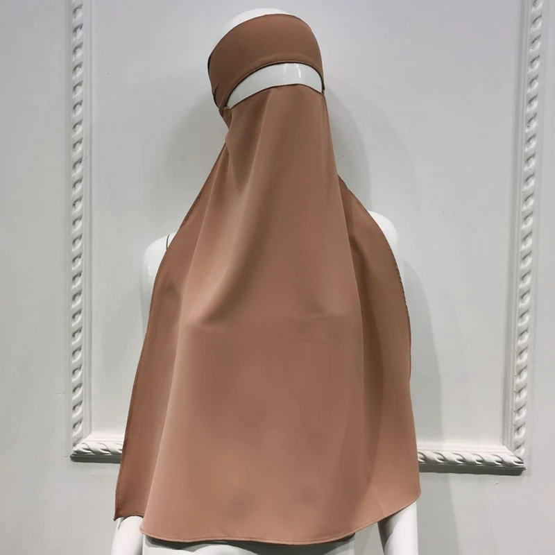 Женская мусульманская капота Niqab Паранджа скромная одежда хиджаб однослойный