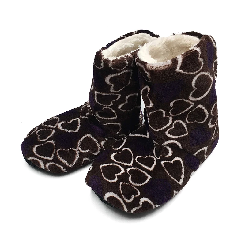 Зимние ботинки женские домашние тапочки рождественские носки с сердечками