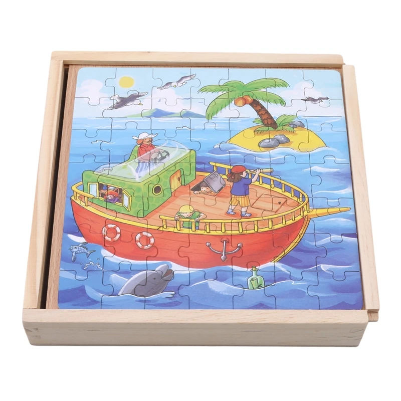 

Baby Toys Bear Wooden Puzzles For Kids Dinosaur Jigsaw Box Educational Toys