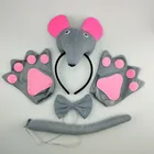 Плюшевая крыса для взрослых и детей, раньше, галстук-бабочка, хвост, перчатки, платье с животными для дня рождения вечерние вечеринки, свадьбы, косплей костюм