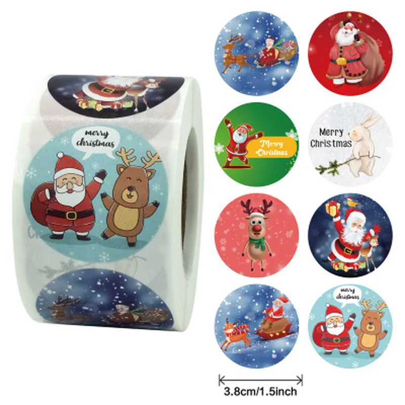 500 шт круглые прозрачные рождественские наклейки спасибо коробка для карт