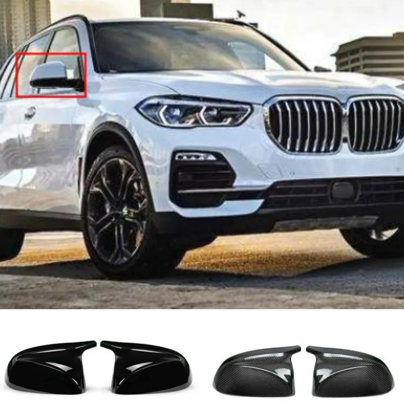

1 Pair For BMW X3 G01 X4 G02 X5 G05 2018 2019 2020+ Carbon Fiber Mirror Cover Side Door Rearview Cover Caps