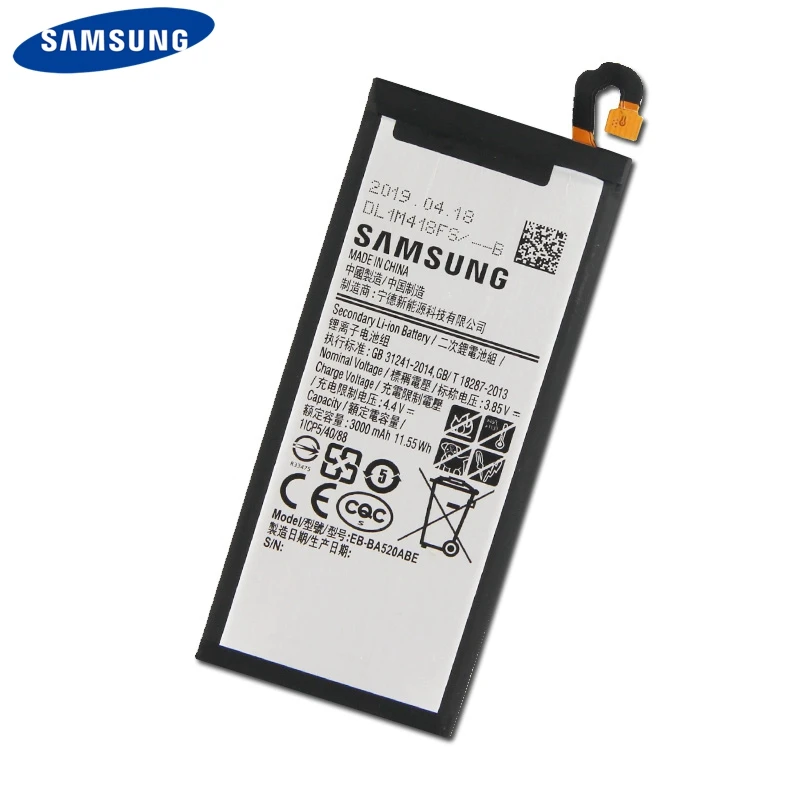 Оригинальная Замена телефон Батарея EB-BA520ABE для Samsung Galaxy A5 a520f SM-A520F Edition Authenic Батарея 3000 мА-ч