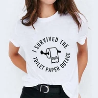 womens t shirt i survived the toilet paper outage of 2021 harajuku leisure streetwear female funny casual clothing tshirt