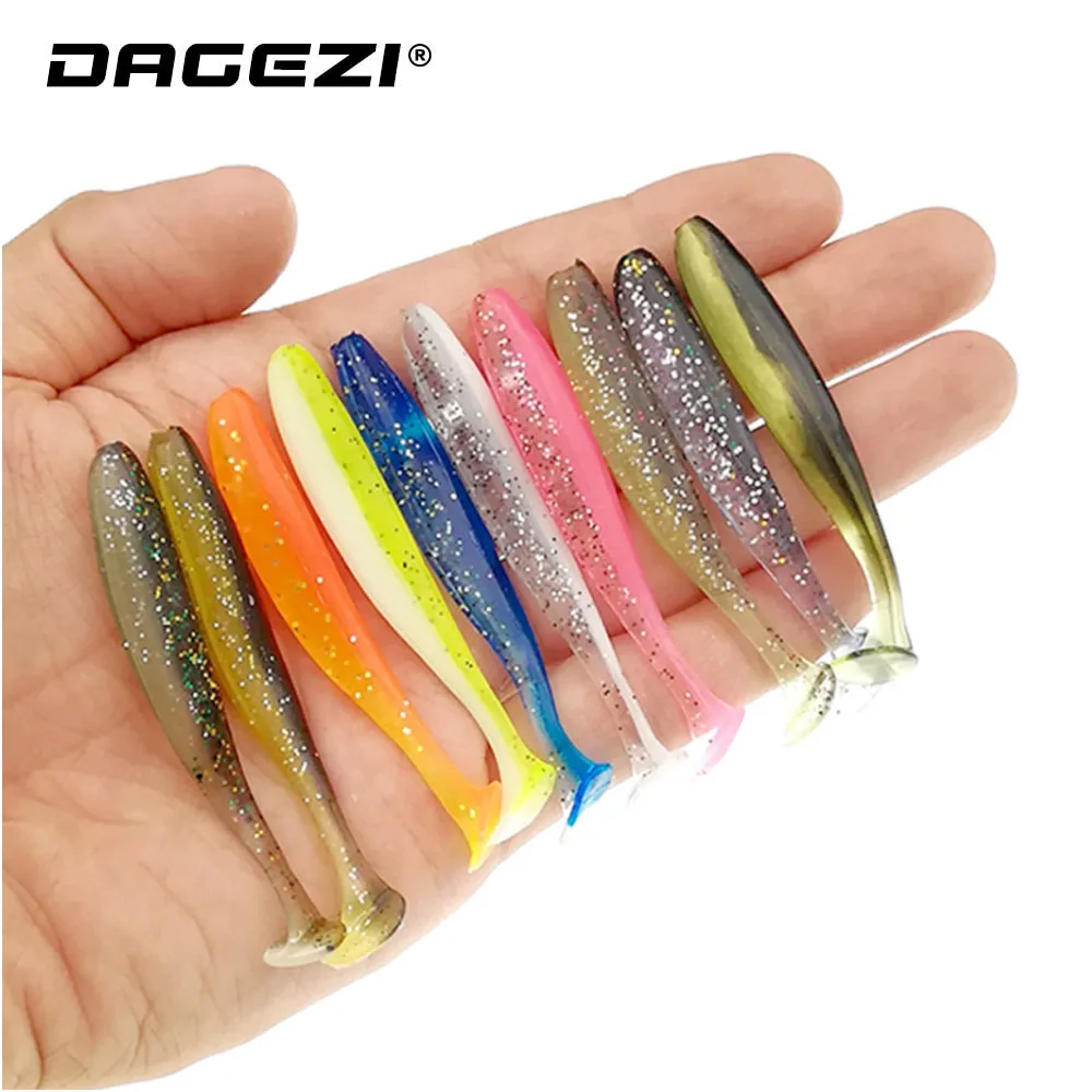 Мягкая силиконовая приманка DAGEZI 7 см 2 г для морской рыбалки 10 шт./лот мягкая