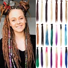 Удлинитель для волос Leeons синтетический 20 дюймов с эффектом омбре, удлинитель дредов, вязанные крючком, 5 шт.лот, женские удлинители для волос ручной работы