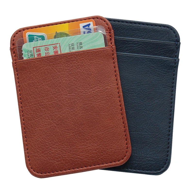 

2019 PU leather credit card holder candy color travel card cover multi card slot slim card wallet