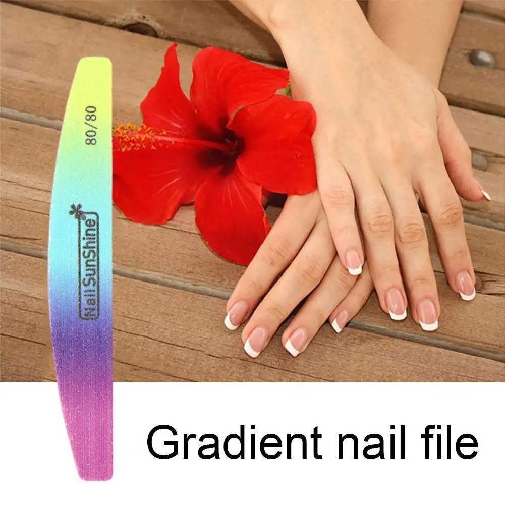 

Color Gradient Sponge Nail File Half Moon Nail Sanding Blocks Files Tools Buffer Nail Washable With Nail Nails Polish Serra Y7K7