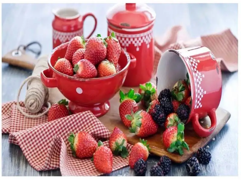 Алмазная вышивка для кухни вишня картина с изображением фруктов наклейки на