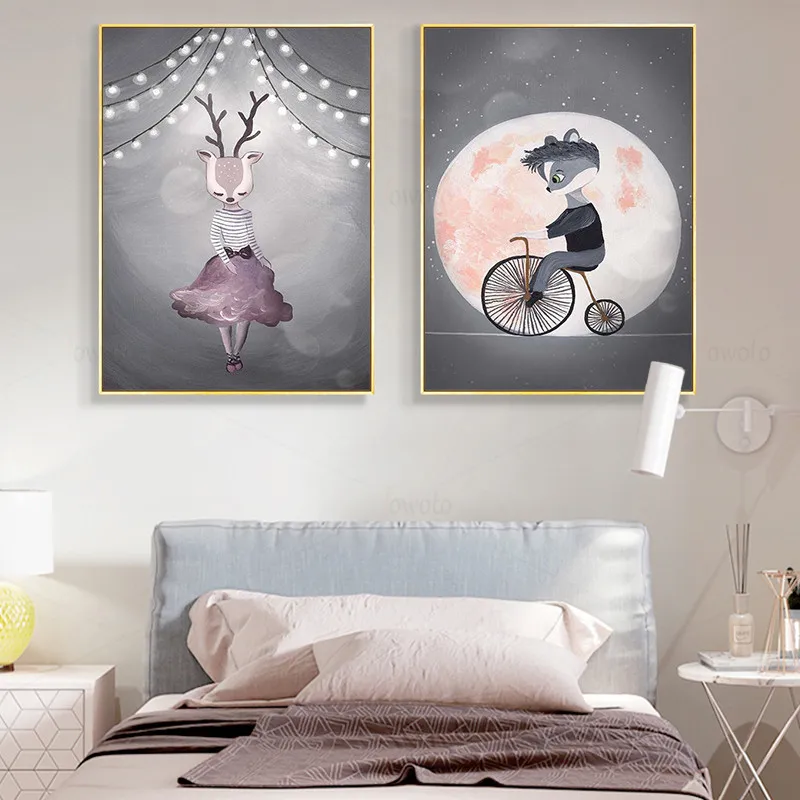 Плакат с изображением кролика девочки оленя принцессы Луны | Дом и сад