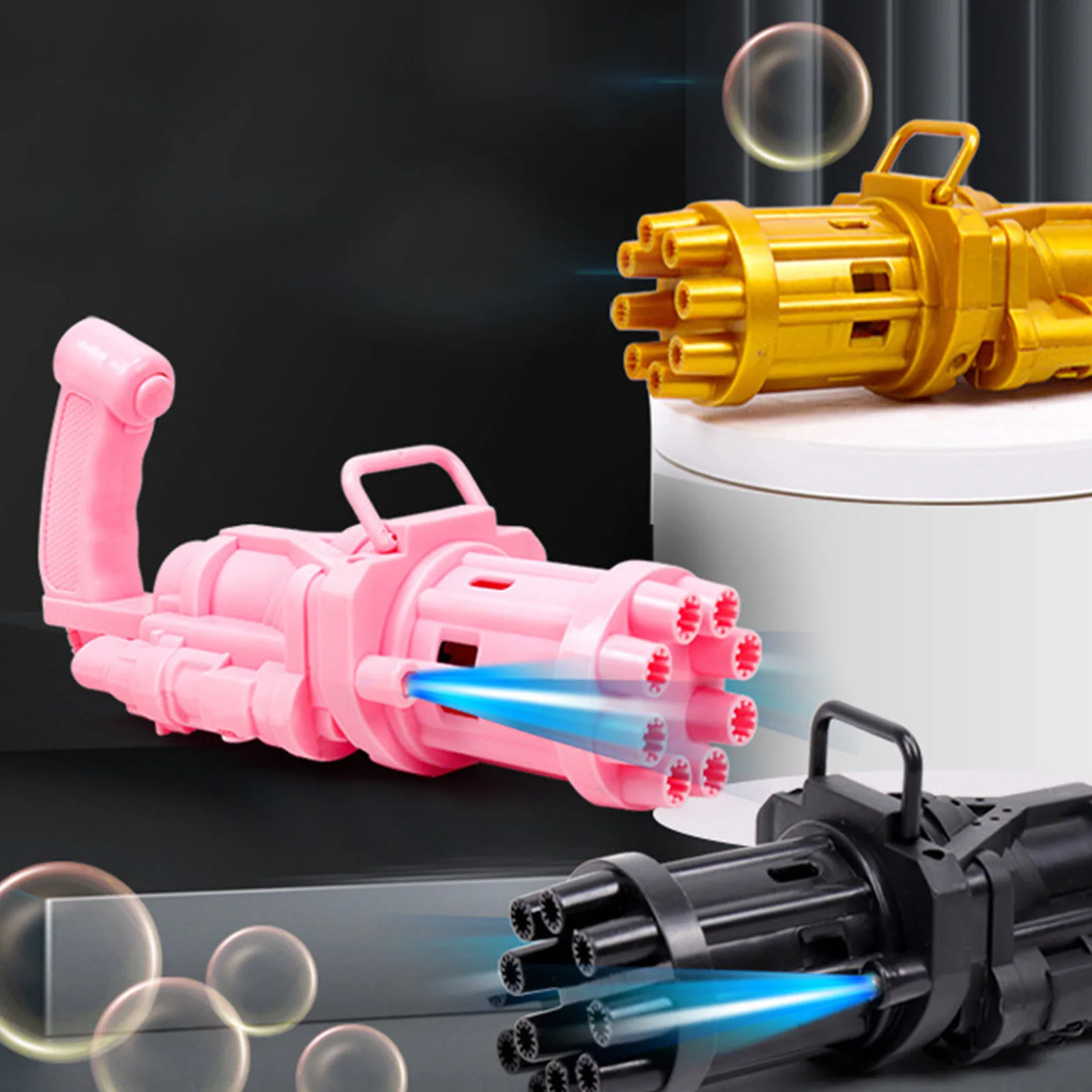 

Детский автоматический пистолет для пузырей Gatling, игрушечная пузырчатая машина Gatling, автоматическая воздуходувка для пузырей игрушка стрел...