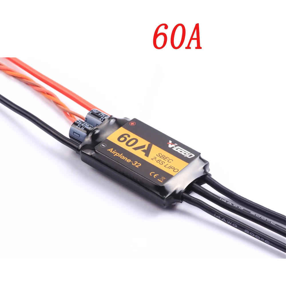 VGOOD бесщеточный ESC 6A / 12A 20A 30 40A 60A 80A 100A 120A 2S 32-бит с 1.5A SBEC для АКС. Для