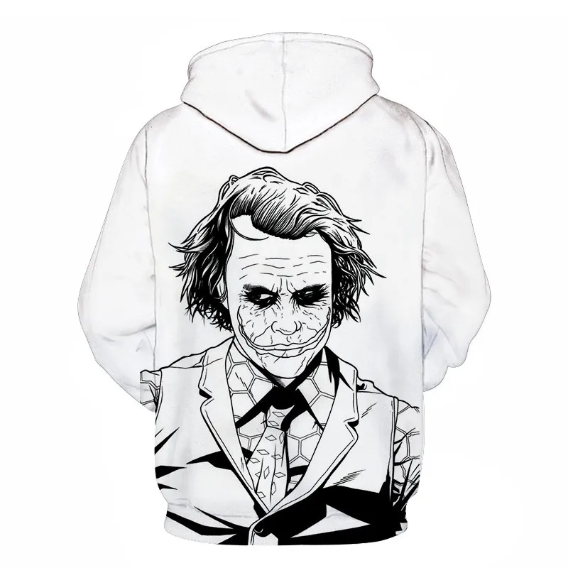 Joker Funny Hoodie Halloween Crazy Smile Pullover Long Sleeve Sweatshirt Fashion Stree Coats Cool Unisex Sportwear mens hoodies